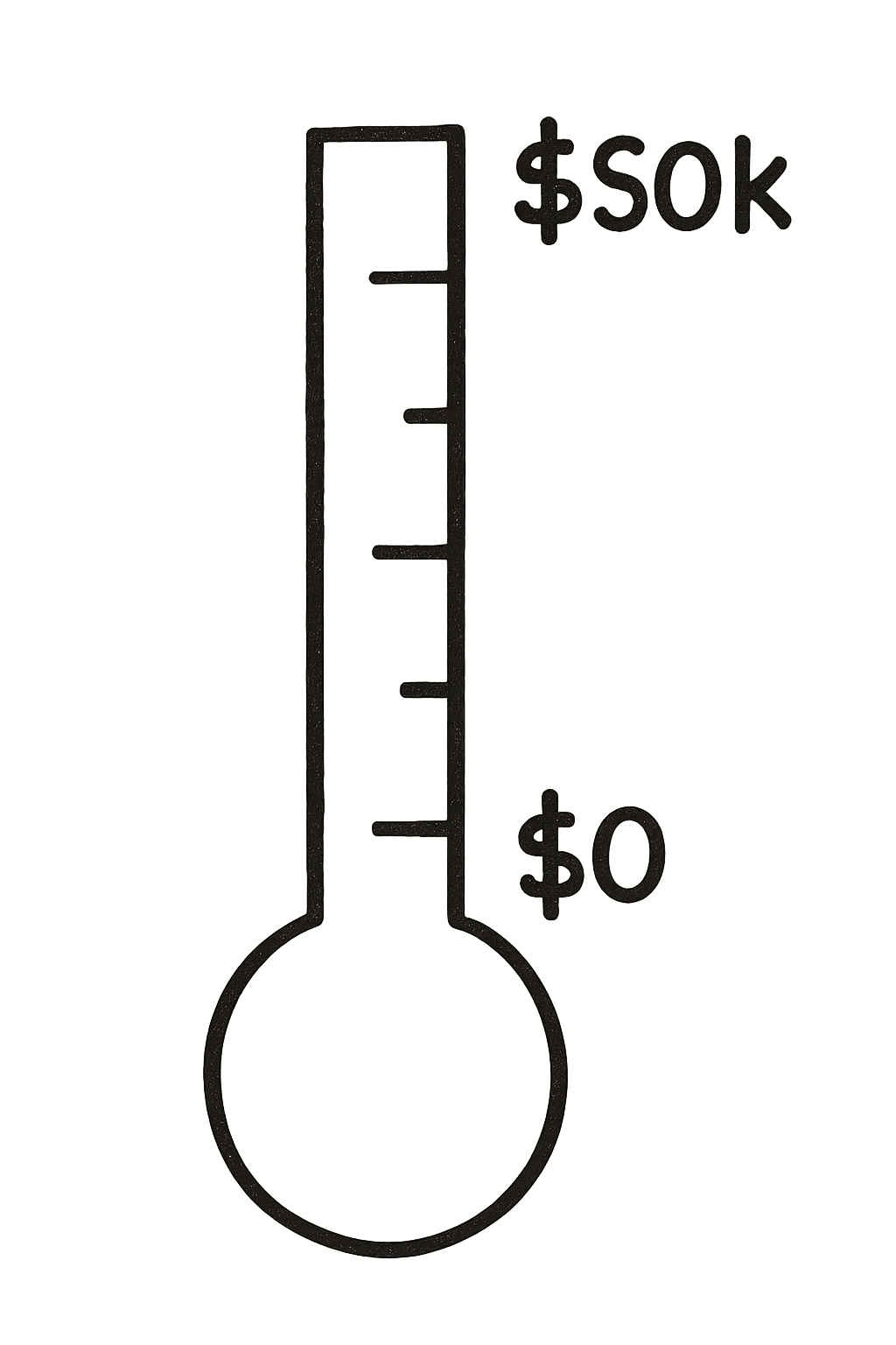 Business growth thermometer graphic